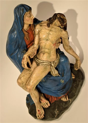 "Pietà"  terre cuite polychrome